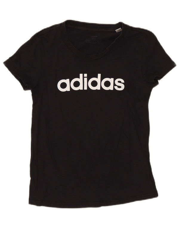 Adidas Camiseta corta gráfica para mujer UK 4/6 XS Algodón negro