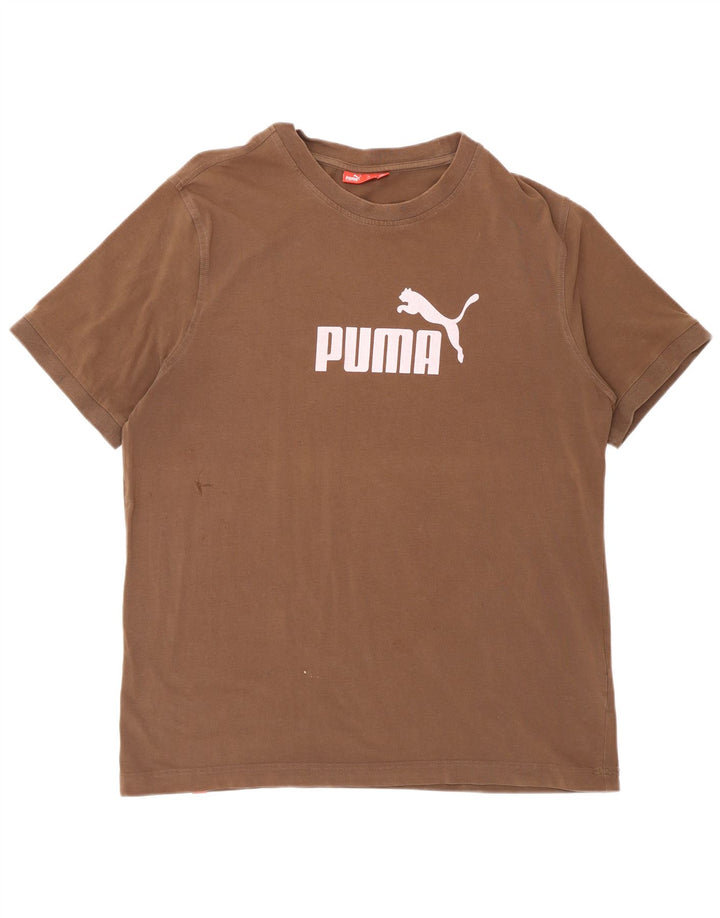 PUMA Camiseta gráfica para hombre Top grande marrón