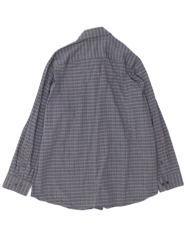 Calvin Klein Camisa de corte regular para hombre Talla 17 XL Algodón a cuadros gris