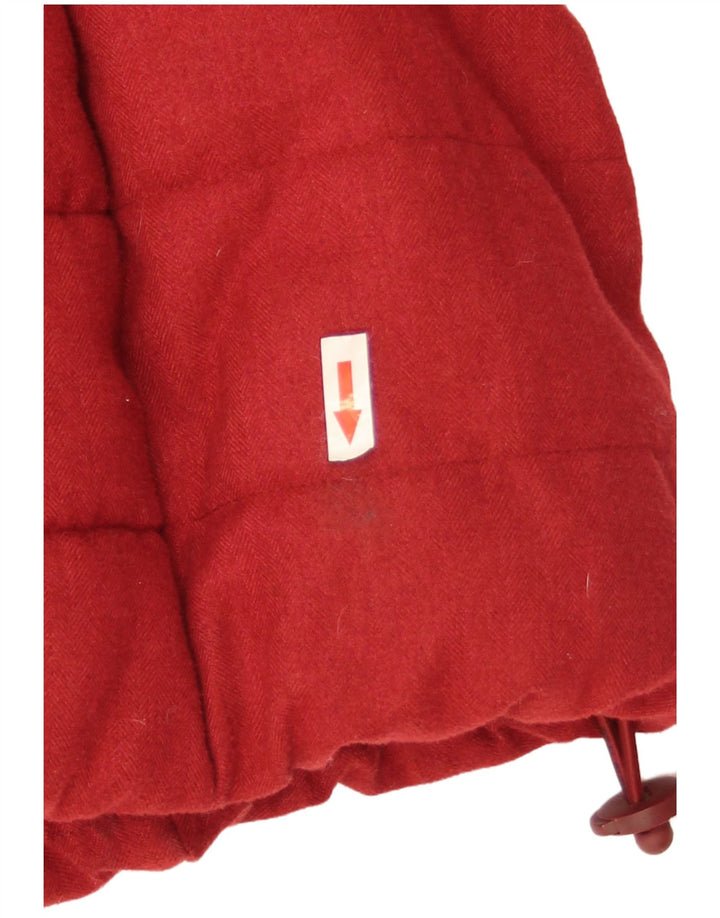 Superdry Abrigo acolchado con capucha para mujer Reino Unido 46 Poliéster rojo grande