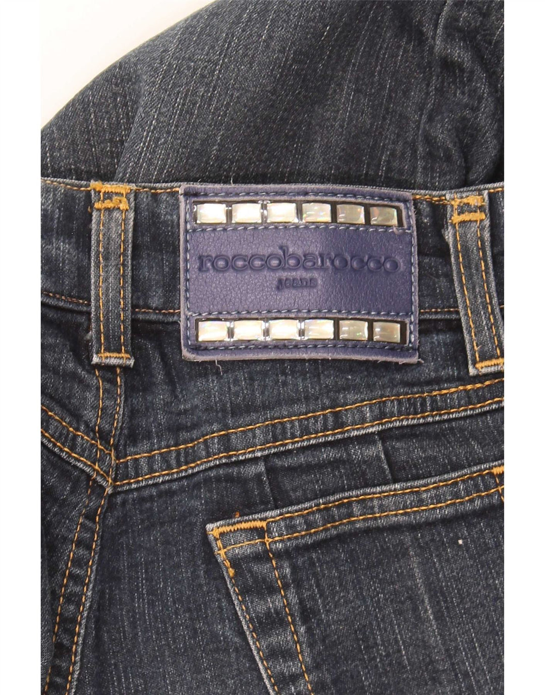 Vaqueros Roccobarocco Mujer Rectos W28 L29 Azul Marino Algodón