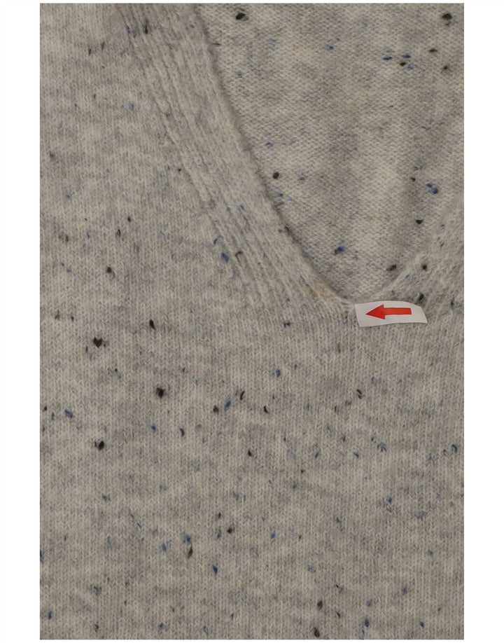 Marks & Spencer Suéter tipo jersey con cuello en V para mujer UK 44 Gris medio moteado