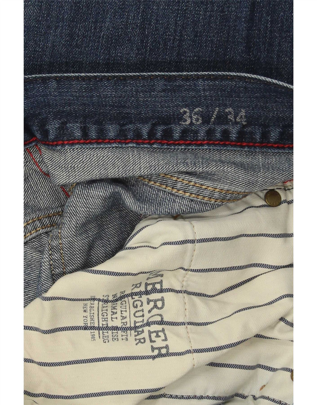 Tommy Hilfiger Vaqueros rectos regulares para hombre W36 L34 Algodón azul