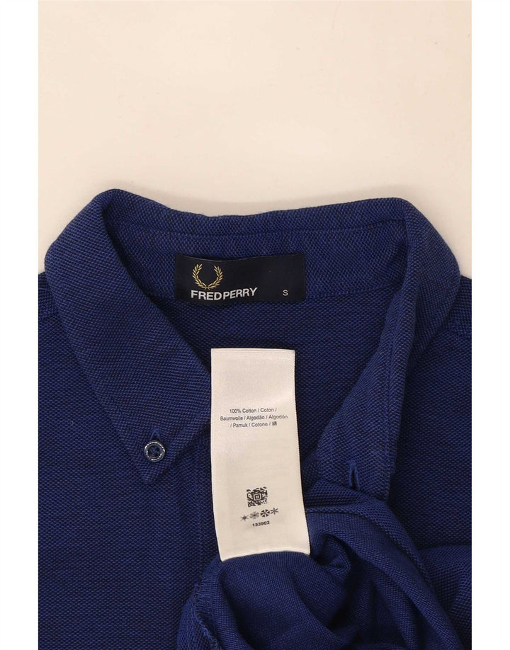 Fred Perry Polo Para Hombre Pequeño Algodón A Rayas Azul Marino