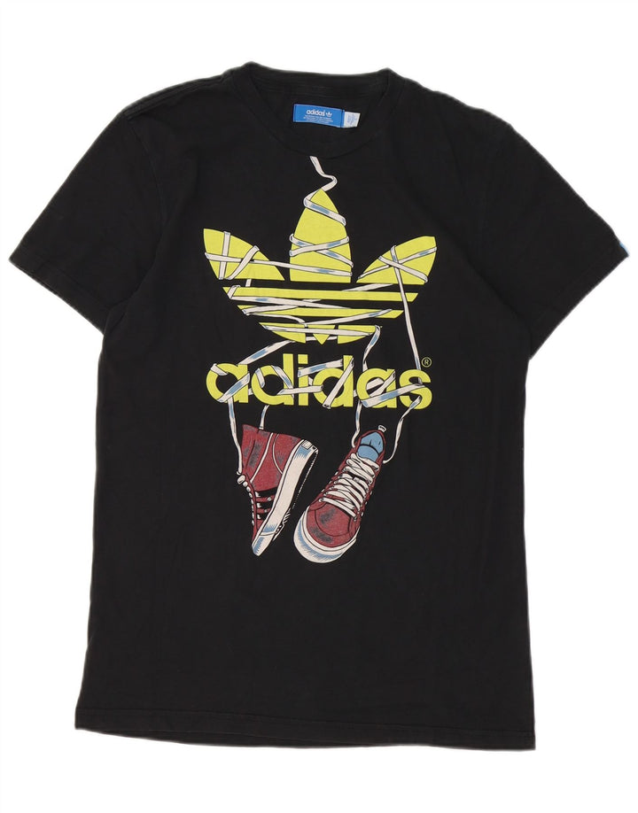 Adidas - Camiseta gráfica para hombre, talla pequeña, color negro