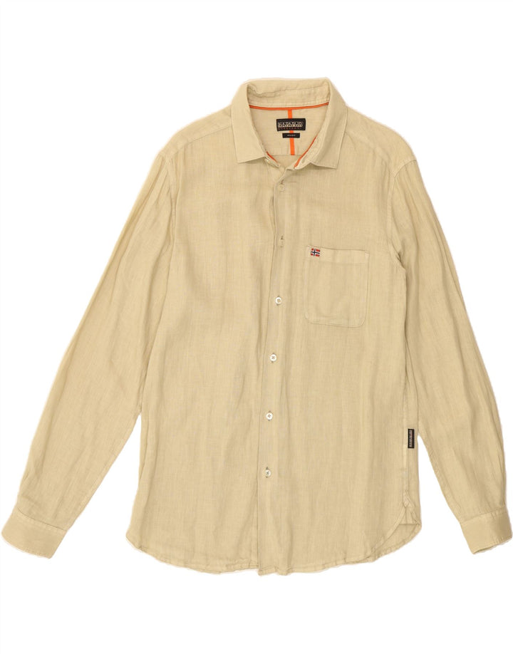 NAPAPIJRI Mens Regular Fit Shirt Medium Beige Vintage Napapijri and Second-Hand Napapijri from Messina Hembry 