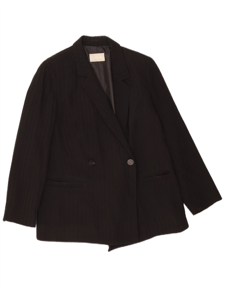 Everlane Chaqueta Blazer de Doble Botonadura para Mujer US 12 Grande Negro Pinstripe