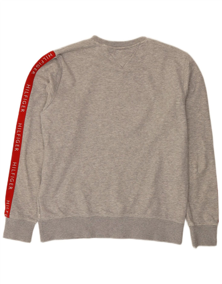 Tommy Hilfiger Sudadera con gráfico y diseño color block en gris medio para hombre