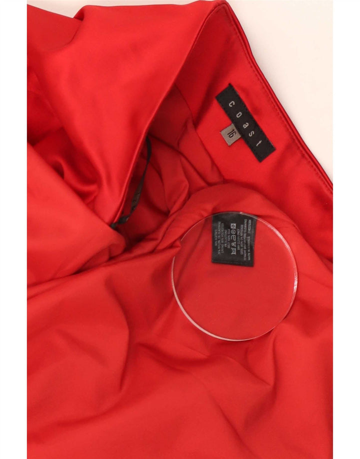 Vestido sin tirantes para mujer Coast UK 46 Large Acetato rojo