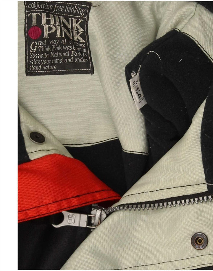 Think Pink Chaqueta de esquí de ajuste regular con capucha para hombre IT 54 2XL Bloque de color negro
