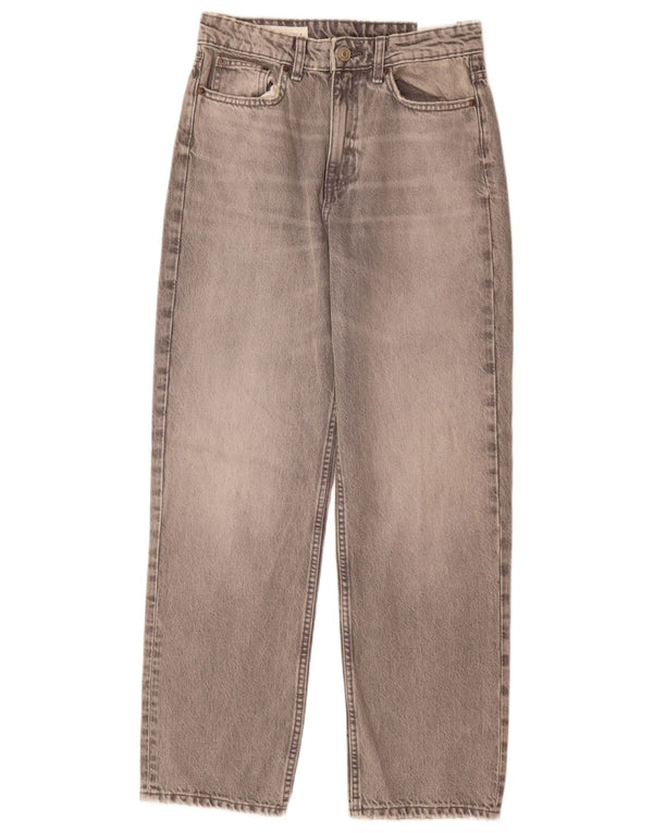 Zara Jeans Mom de Talle Alto para Mujer EU 38 Small W28 L30 Algodón Gris