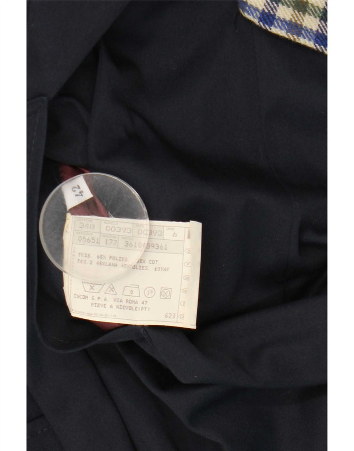 Abrigo reversible vintage para mujer IT 42 Poliéster azul marino medio