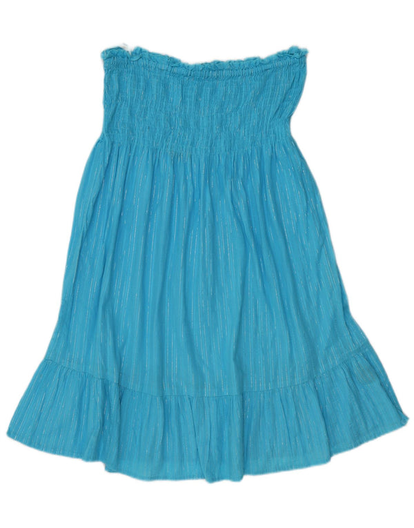 Marks & Spencer Vestido sin Tirantes para Mujer UK 40/18 Grande Turquesa Rayas