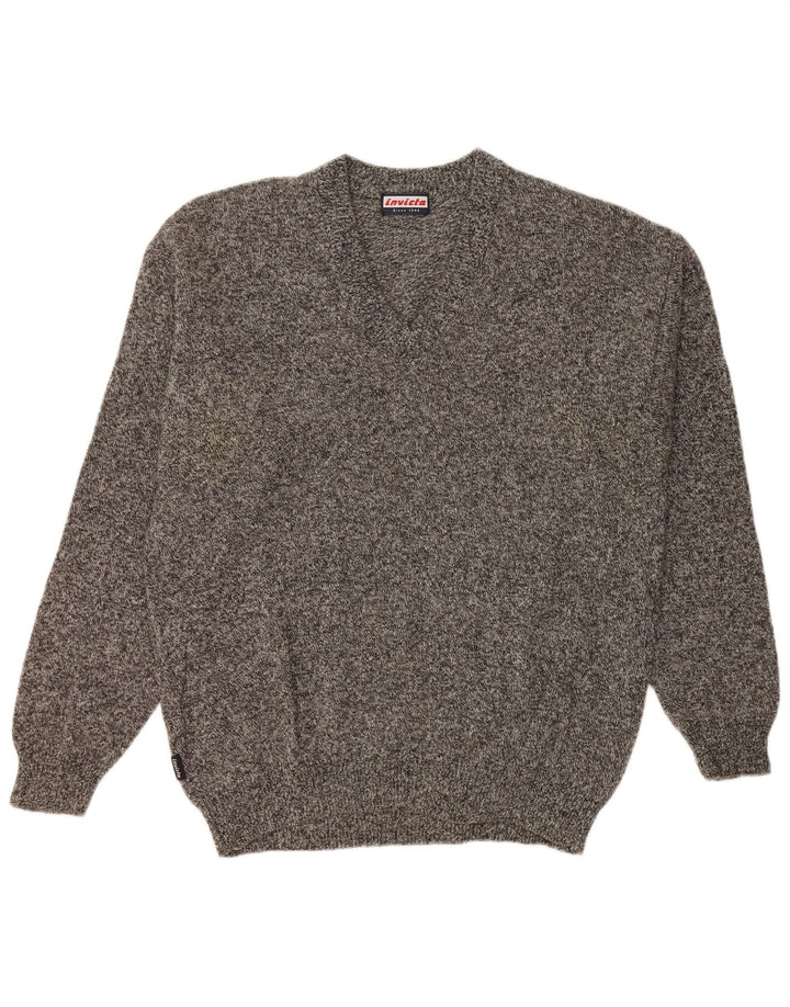 Invicta Suéter con Cuello en V para Hombre Grande Gris Moteado