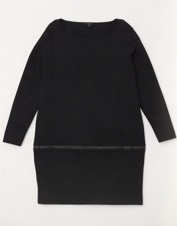 Cos Vestido tipo jersey de manga larga para mujer Reino Unido 44 Lana merino negra mediana