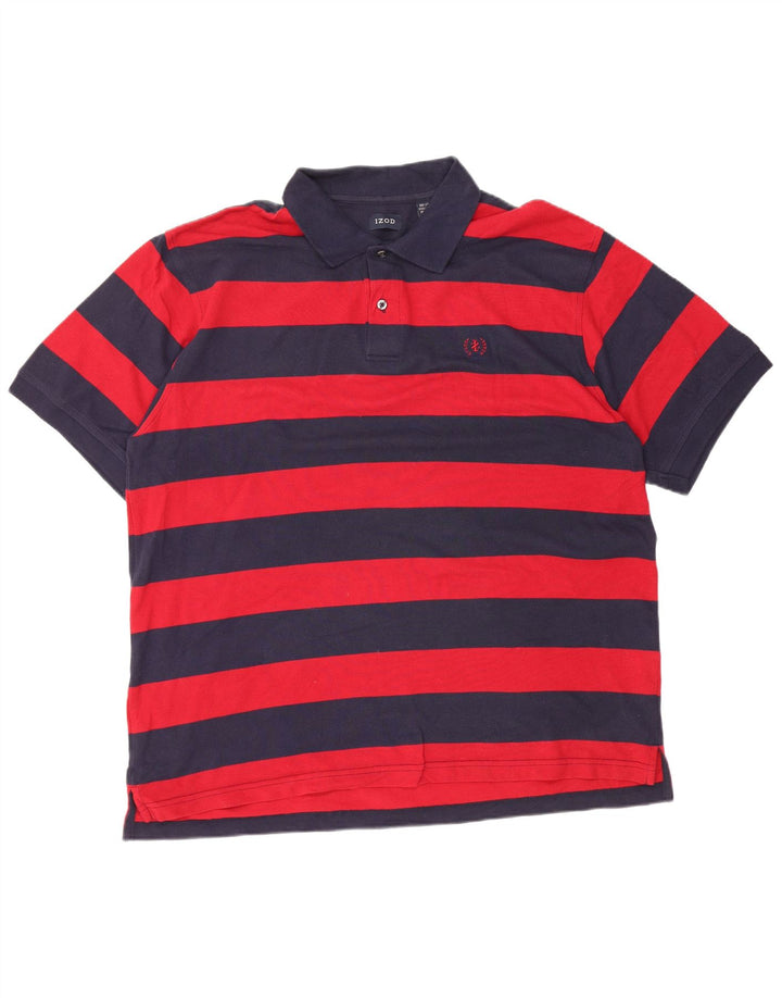 IZOD Polo Rugby Hombre XL Algodón Rayas Azul Marino