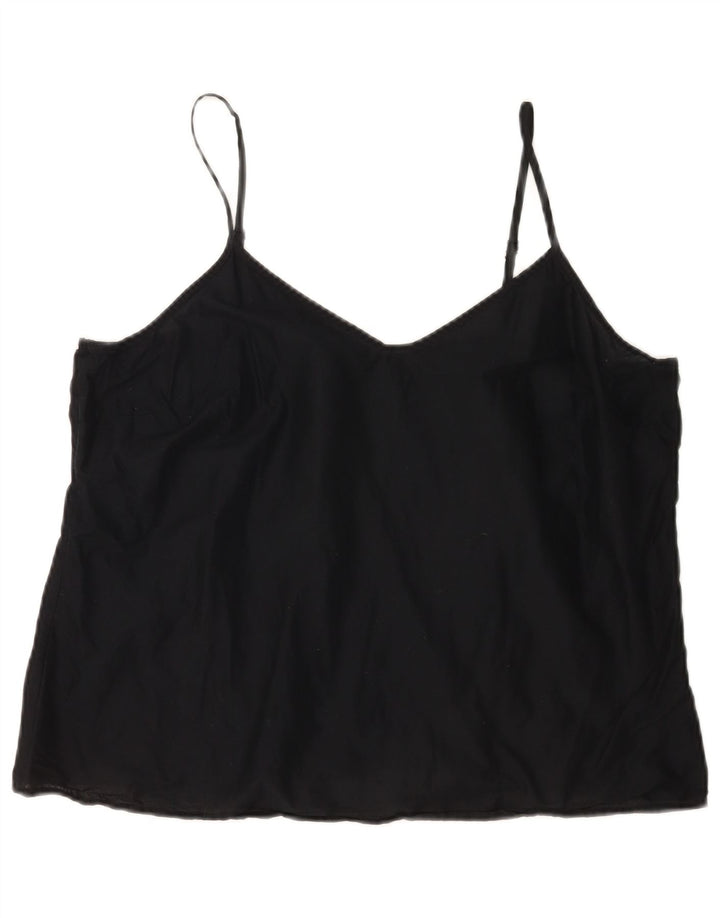 Marks & Spencer Top Cami para Mujer UK 46 Grande Algodón Negro