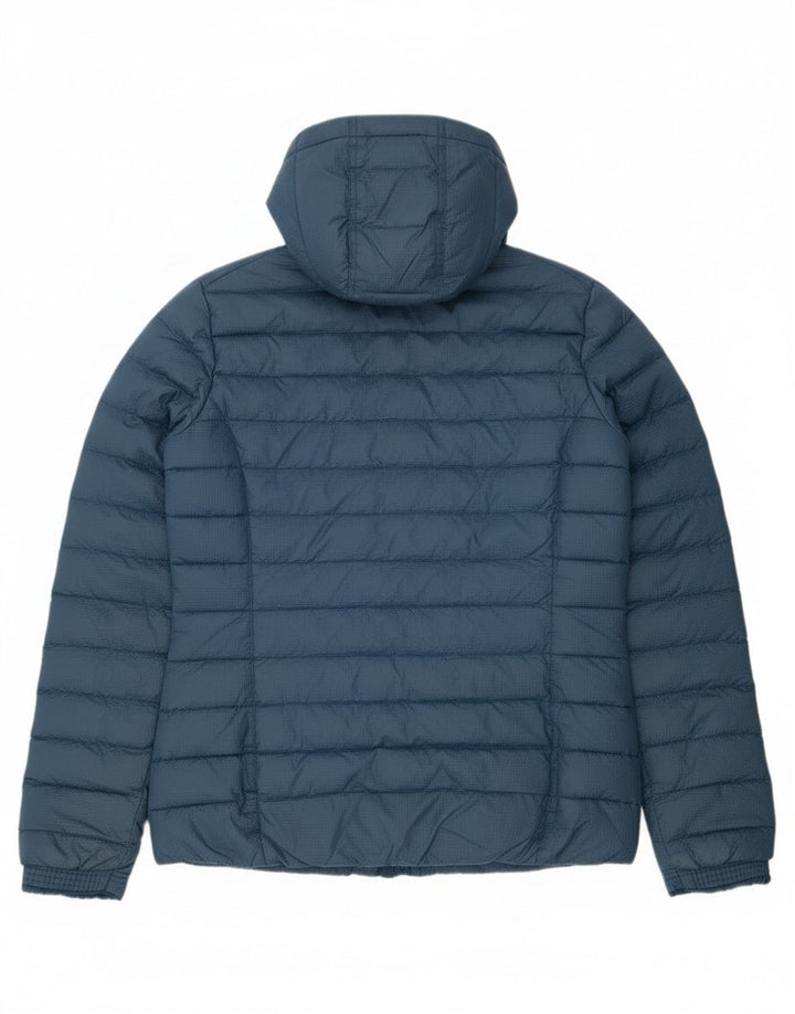 Adidas Chaqueta acolchada con capucha para mujer UK 14 Medium Blue Nylon