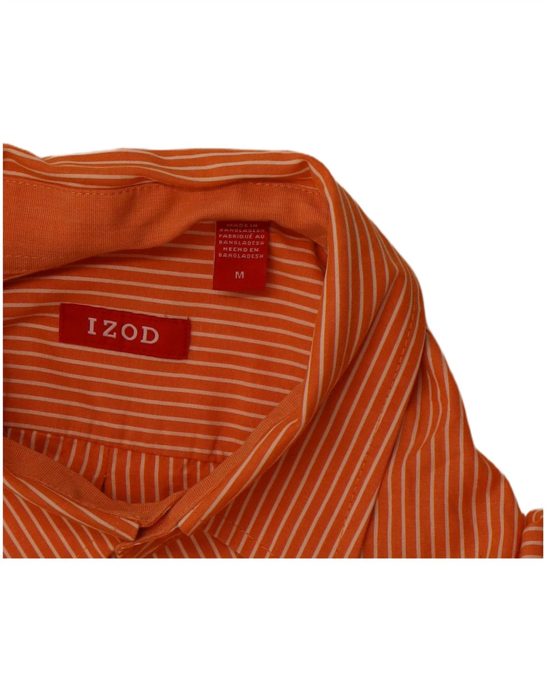 Camisa Izod Hombre Medium Naranja Pinstripe