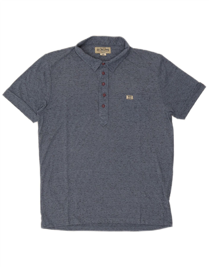 Marlboro Classics Polo para hombre Poliéster moteado azul grande
