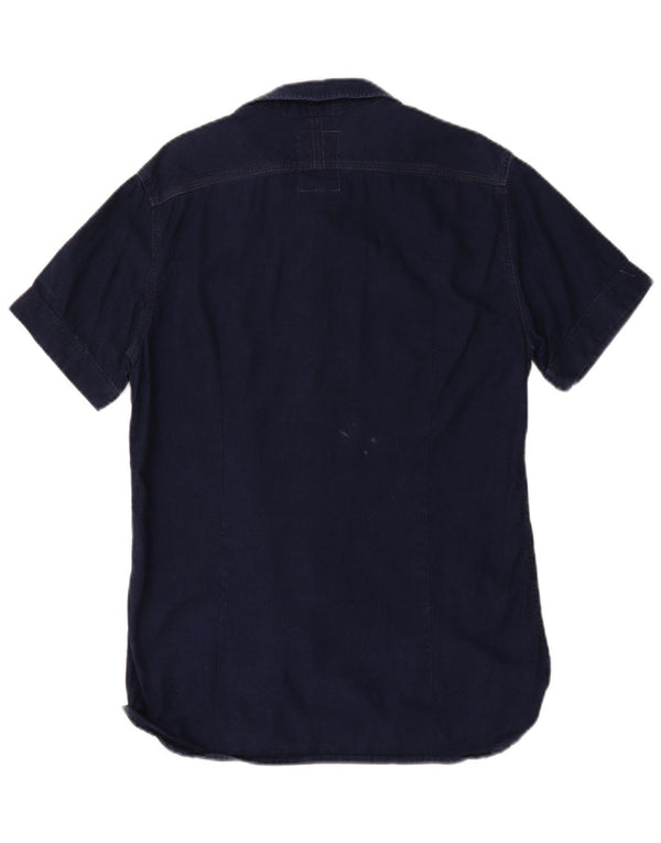 G-Star Hombre Camisa Vaquera De Manga Corta Grande Algodón Azul Marino
