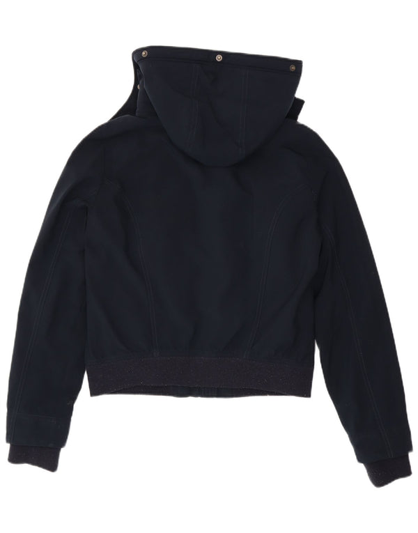 Hollister Chaqueta Bomber con Capucha y Ajuste Relajado para Mujer UK 10 Small Azul Marino