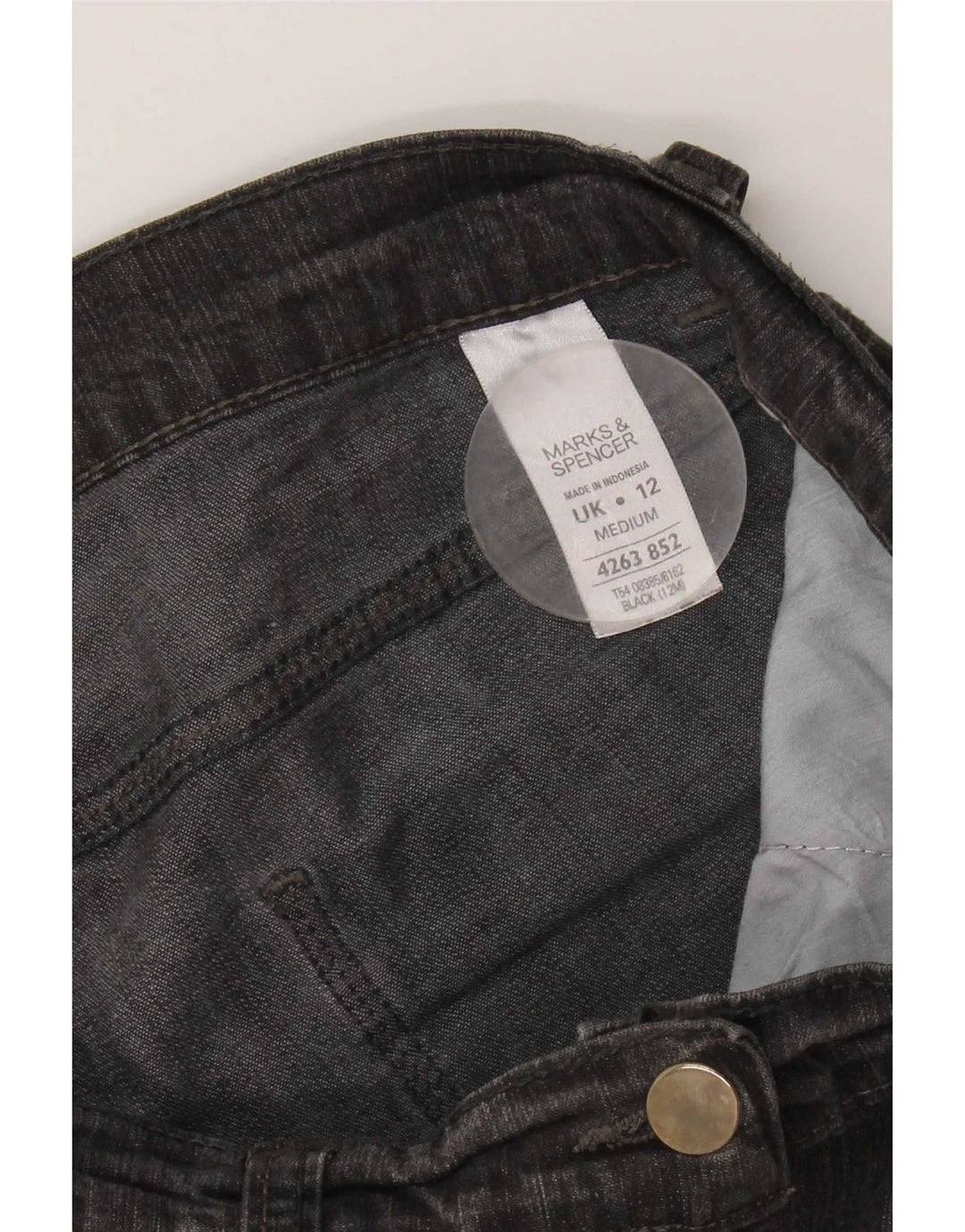 Marks & Spencer Vaqueros Bootcut para Mujer UK 12 Medium W30 L29 Algodón Negro