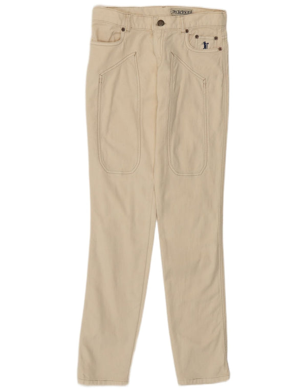 Pantalones informales ajustados para mujer Jeckerson W27 L30 Algodón beige