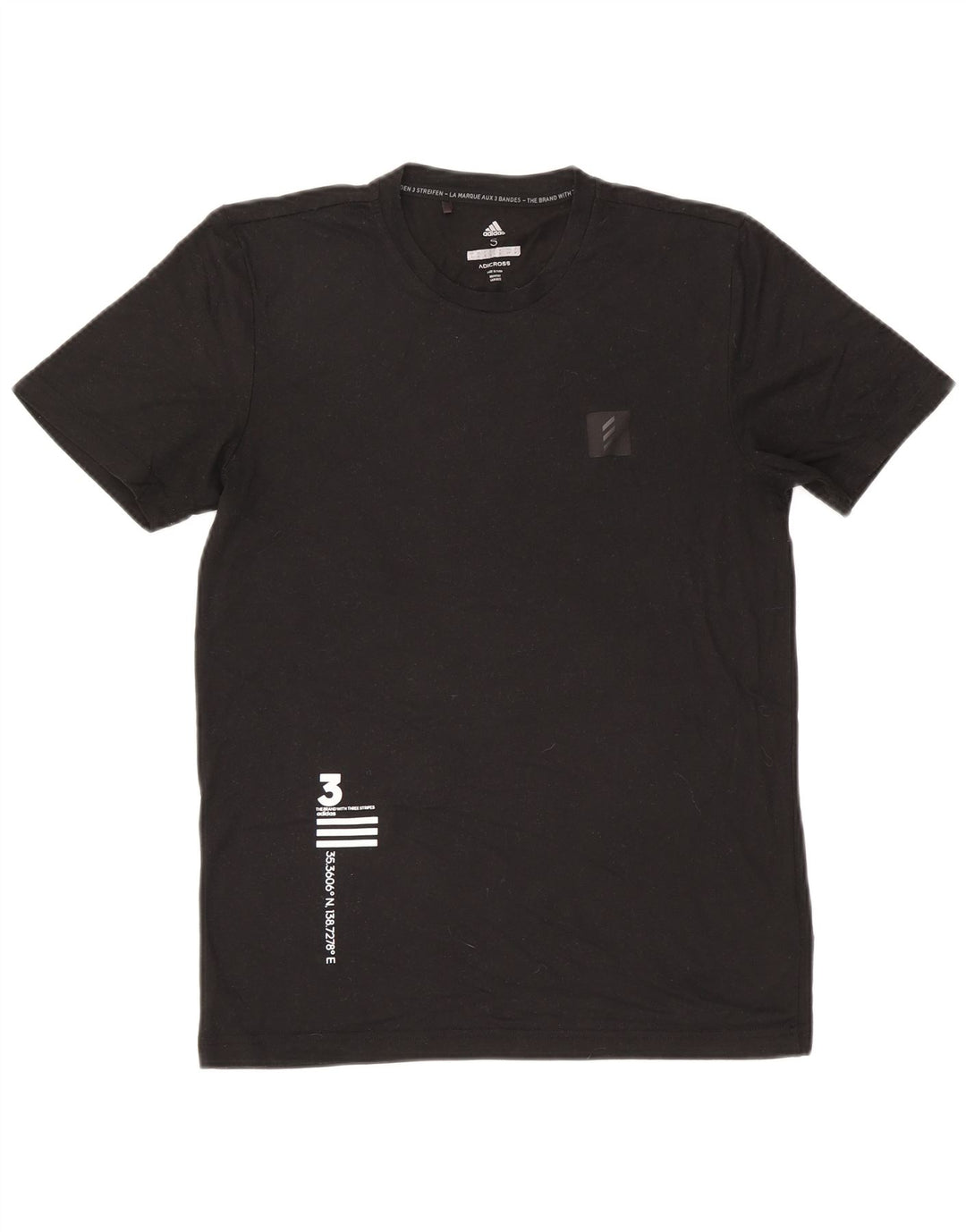 Adidas - Camiseta gráfica para hombre, talla pequeña, poliéster negro