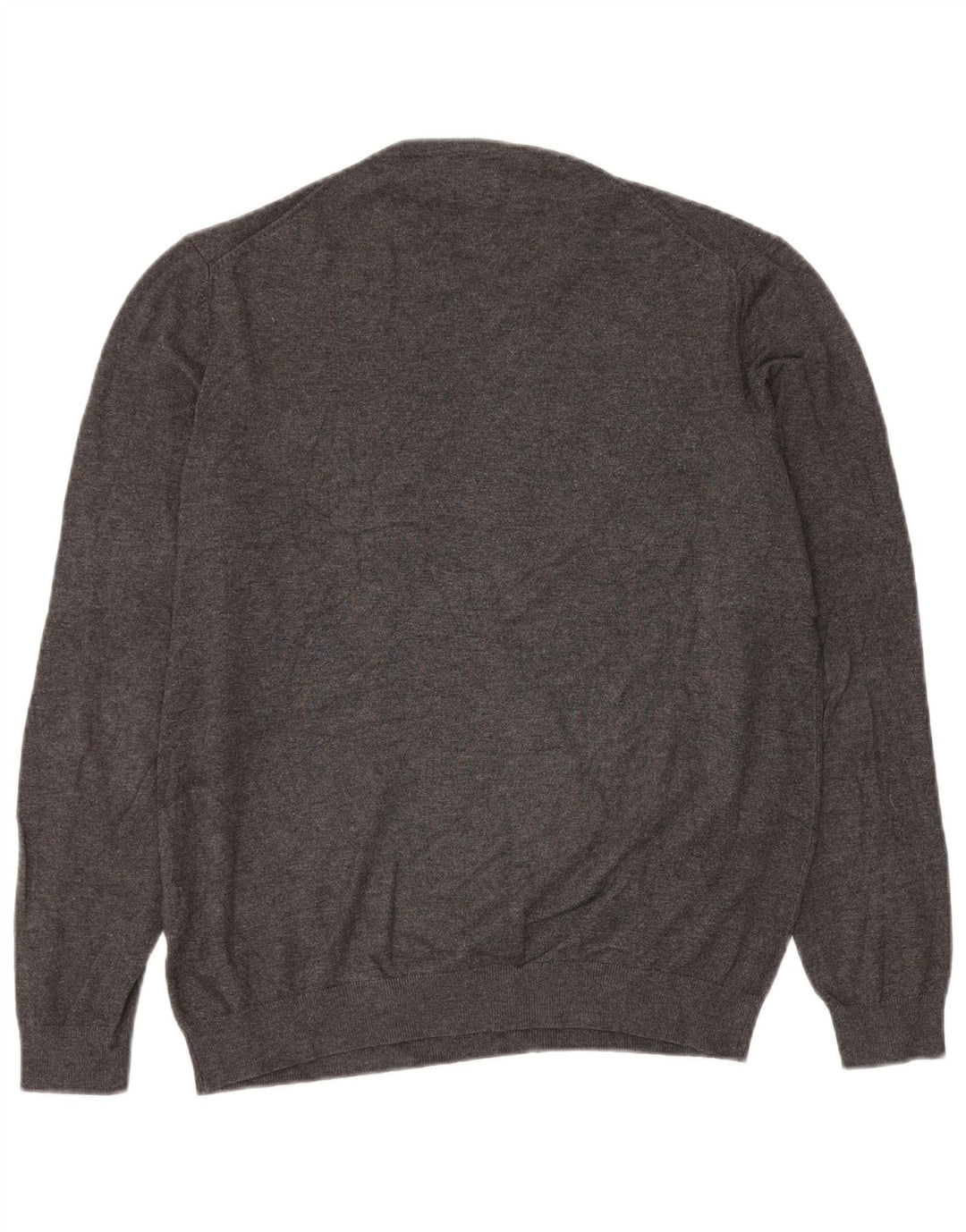 ZARA Hombre Jersey Cuello Pico Viscosa Gris Medio