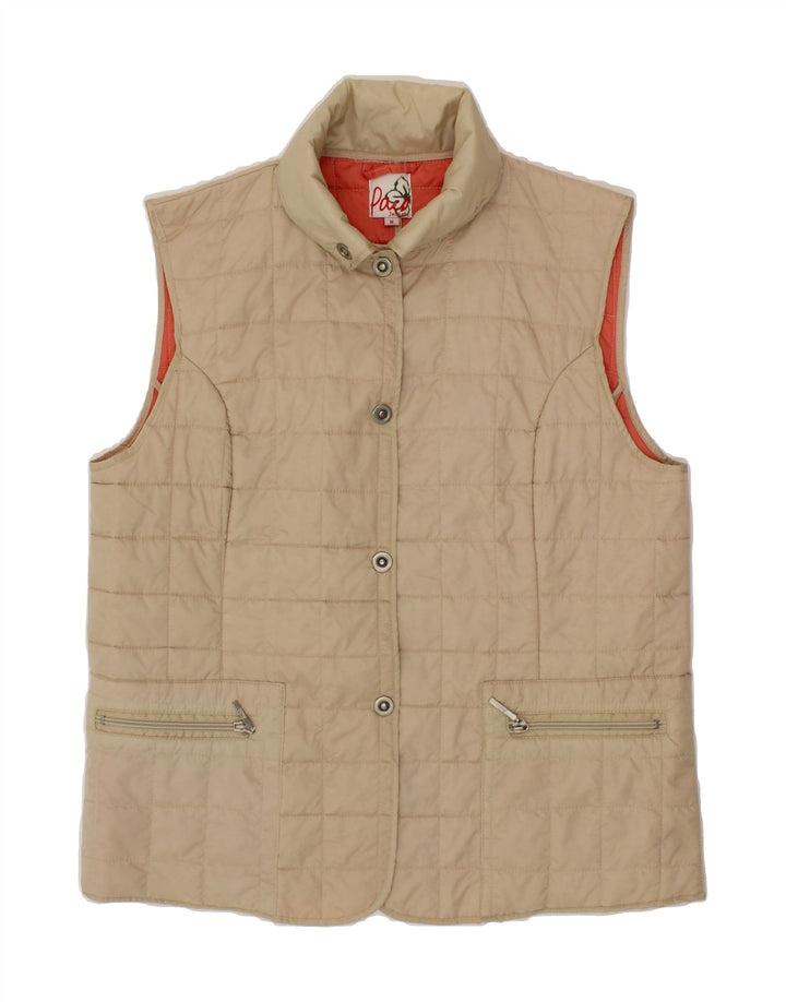 PACO Womens Quilted Gilet UK 14 Medium Beige Polyamide Vintage Paco and Second-Hand Paco from Messina Hembry 