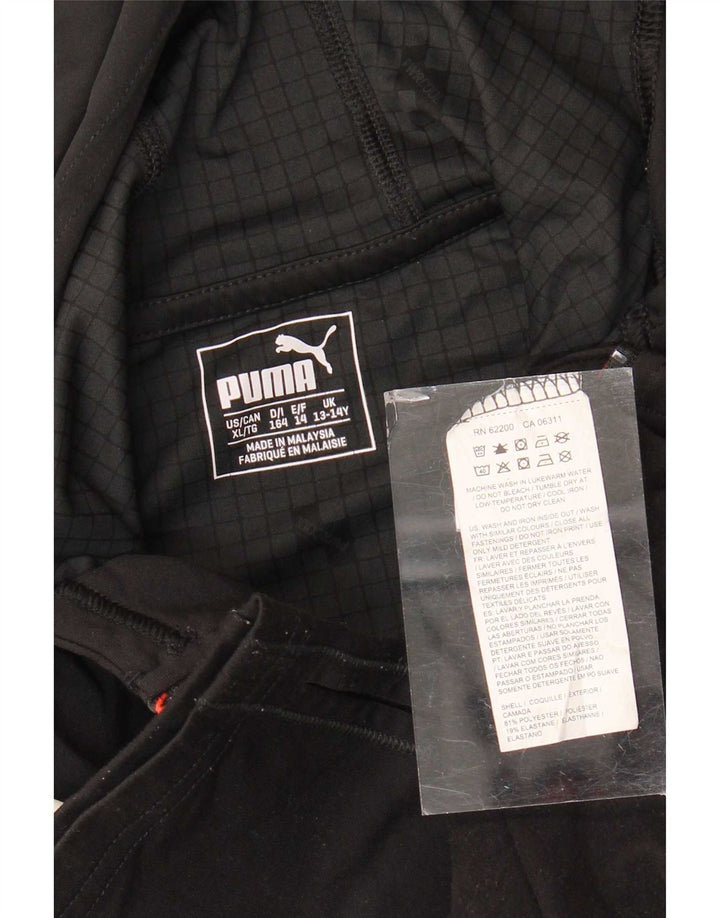 Puma - Chándal con capucha y cremallera para niños, color negro, 13-14 años