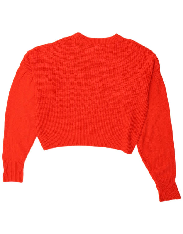 Topshop Suéter extragrande con cuello redondo para mujer UK 10 Small Rojo Acrílico