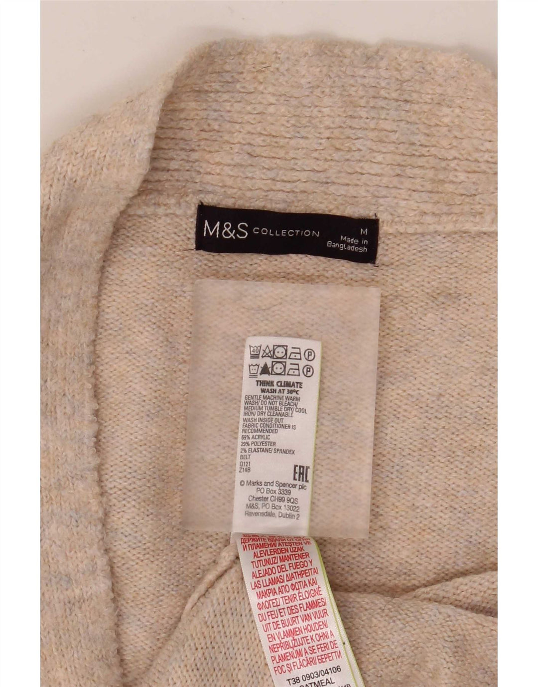 Marks & Spencer - Cárdigan largo para mujer, talla 40, color beige medio