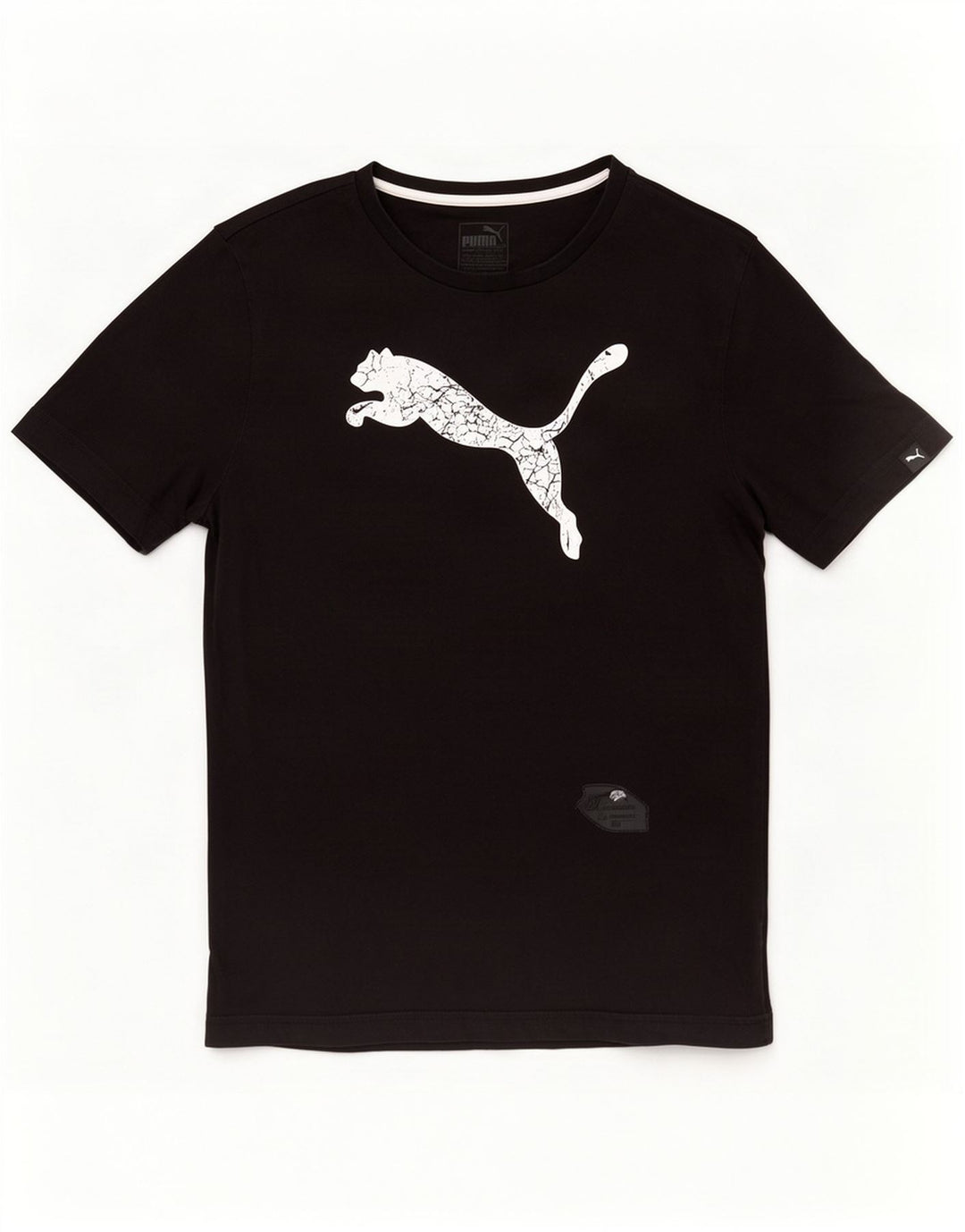Puma Camiseta gráfica para hombre Top Medium Black Cotton