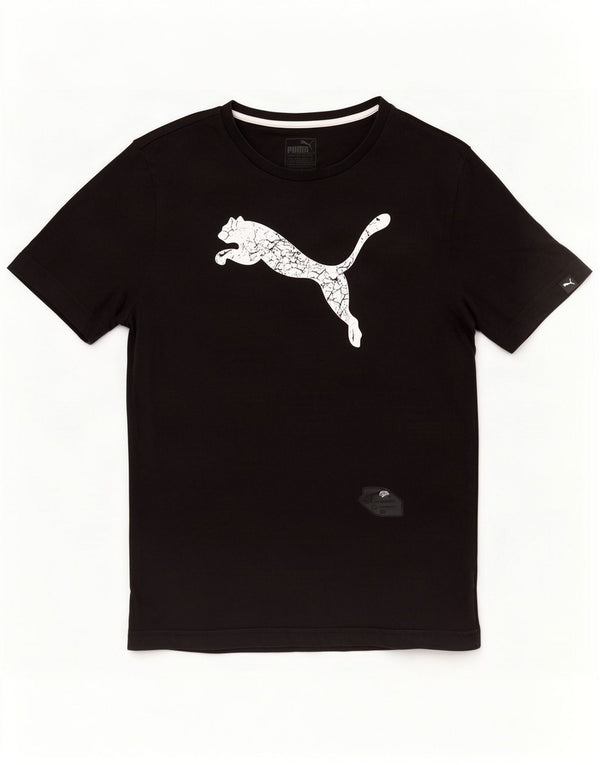 Puma Camiseta gráfica para hombre Top Medium Black Cotton