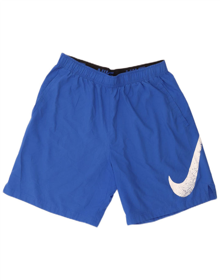 Nike Pantalones cortos deportivos Dri Fit Graphic para hombre XL Poliéster azul