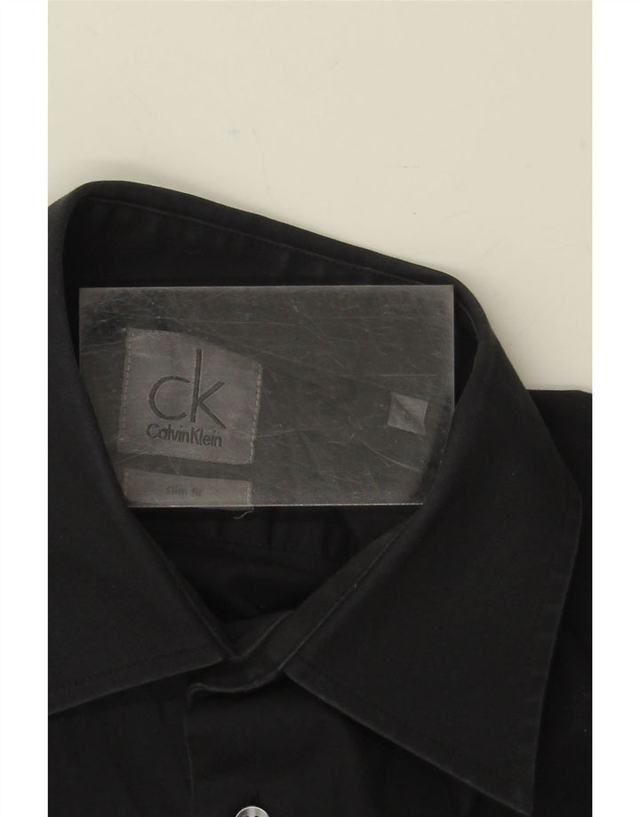 CALVIN KLEIN Mens Slim Fit Shirt Large Black