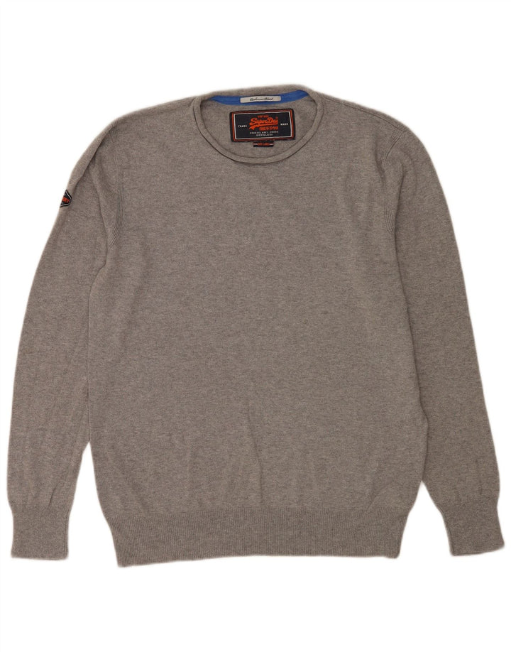 Superdry Jersey De Cuello Redondo Para Hombre Jersey De Algodón Gris Grande