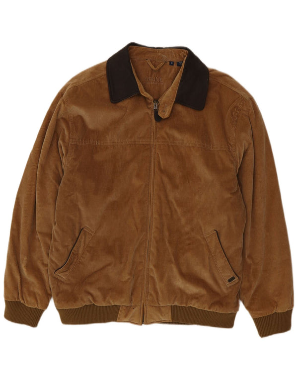Chaqueta de pana para hombre Maine UK 38 Algodón color block marrón medio