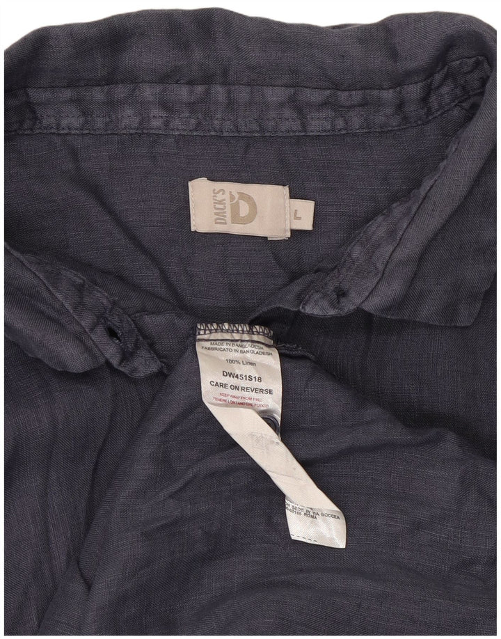 Dack's Camisa para mujer Reino Unido 46 Grande Lino azul marino