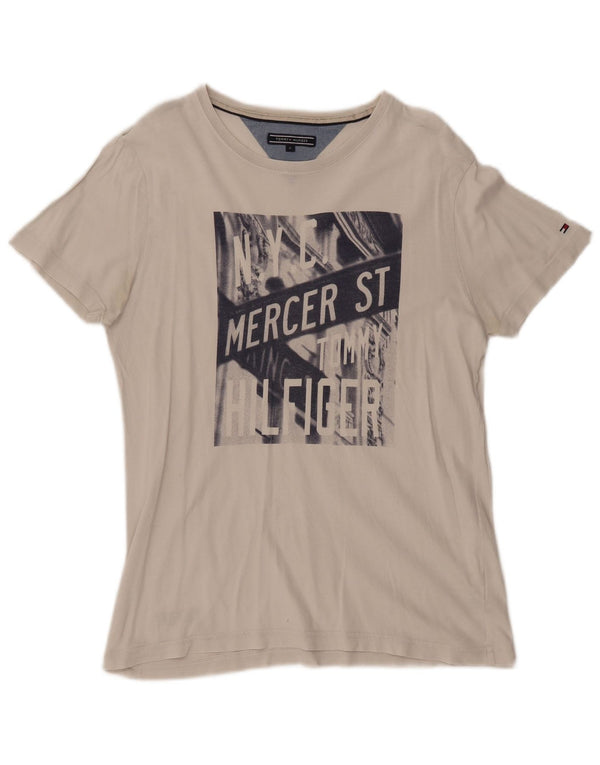 TOMMY HILFIGER Camiseta gráfica para hombre Top Medium White