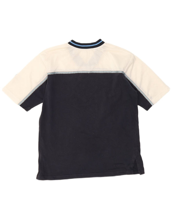 FILA Hombre Camiseta Top Small Azul Marino Colorblock Algodón