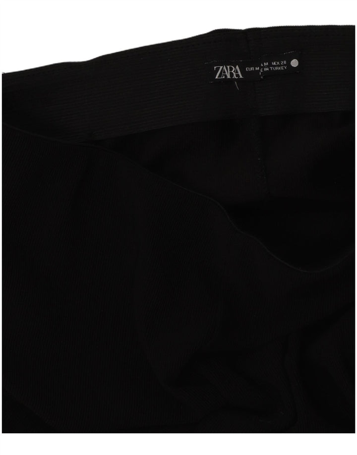 ZARA Mujer Pantalón Bootcut Mediano W28 L32 Negro