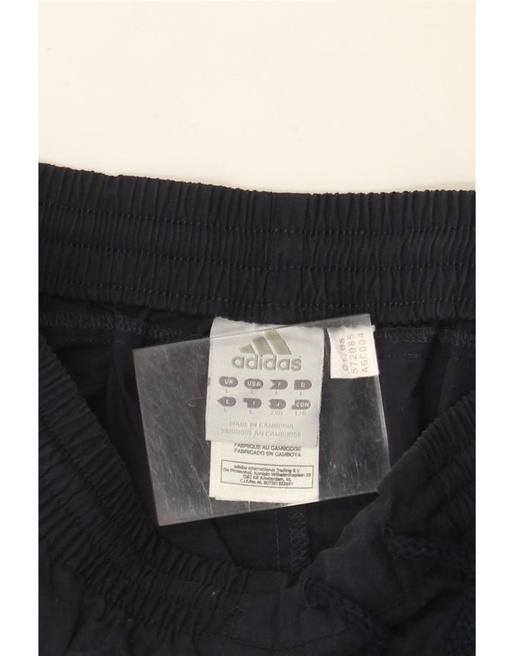 ADIDAS Hombre Chándal Pantalones Grande Azul Marino Algodón