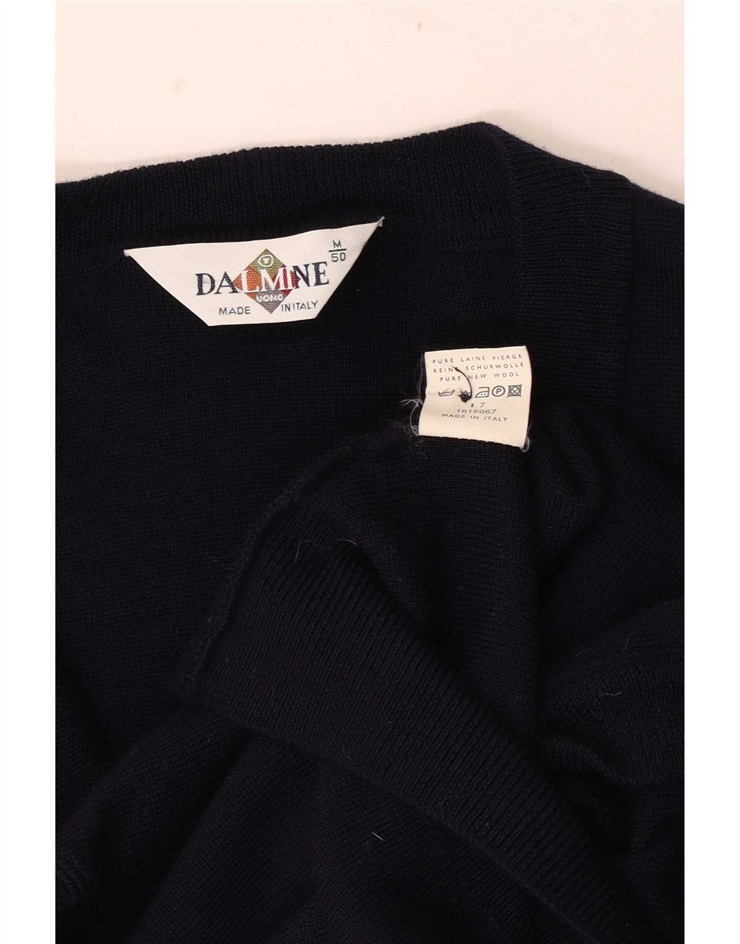 DALMINE Cárdigan para Hombre IT 50 Medium Azul Marino Lana Virgen