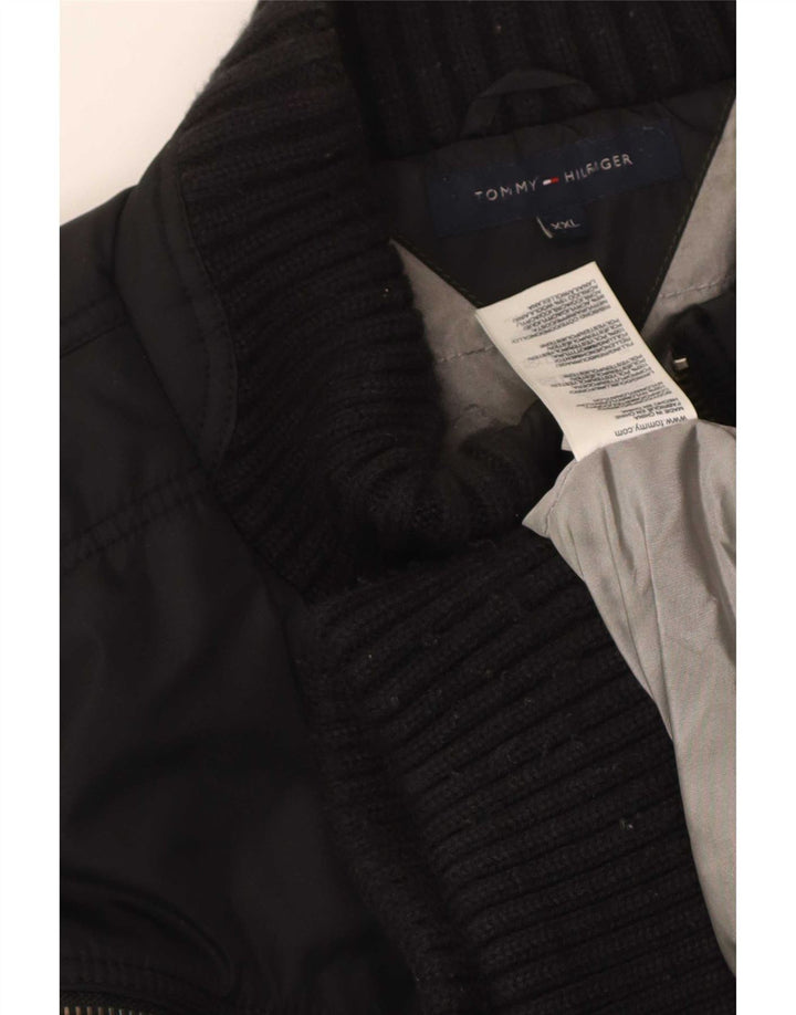 Tommy Hilfiger Chaqueta Bomber para Hombre UK 44 2XL Nylon Negro