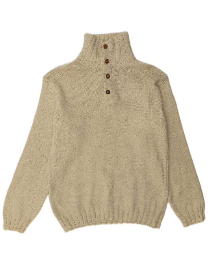 Marlboro Classics - Jersey para hombre con cuello y botones, talla XL, lana beige