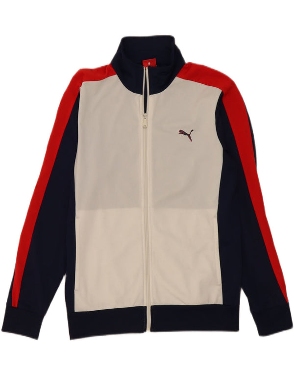 PUMA Mens Tracksuit Top Jacket Small Navy Blue Colourblock Polyester