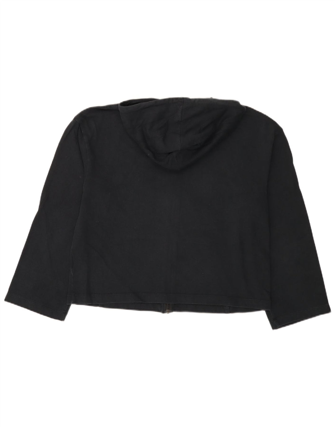 NIKE Sudadera con capucha y cremallera para mujer UK 12 Medium Black Cotton